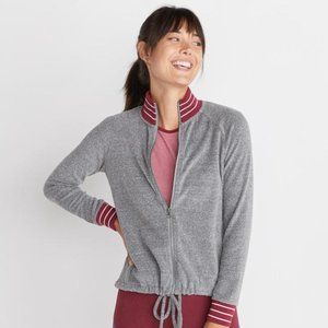 NWOT Marine Layer Virginia Track Jacket Retro Terry Ring Neck Heather Gray Soft